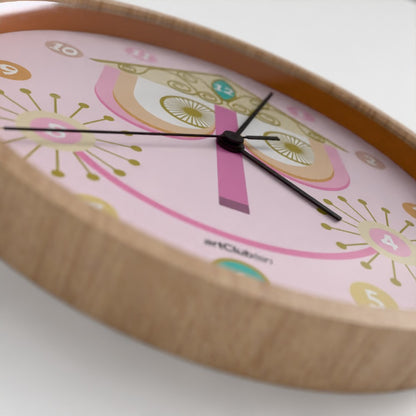 It's a Small World - Wall Clock - Natural/Pink